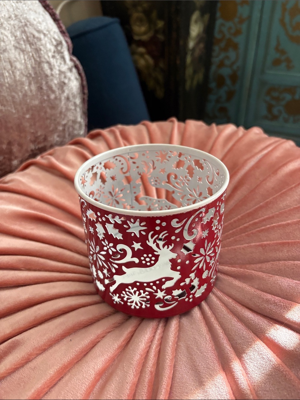 Bath and Body Works Red Holiday Metal Candle Holder - Picture 6 of 10